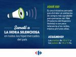 Cartel de Carrefour Argentina indicando los horarios de hora silenciosa para personas con Autismo