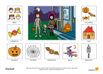 Tablero con pictogramas sobre Halloween