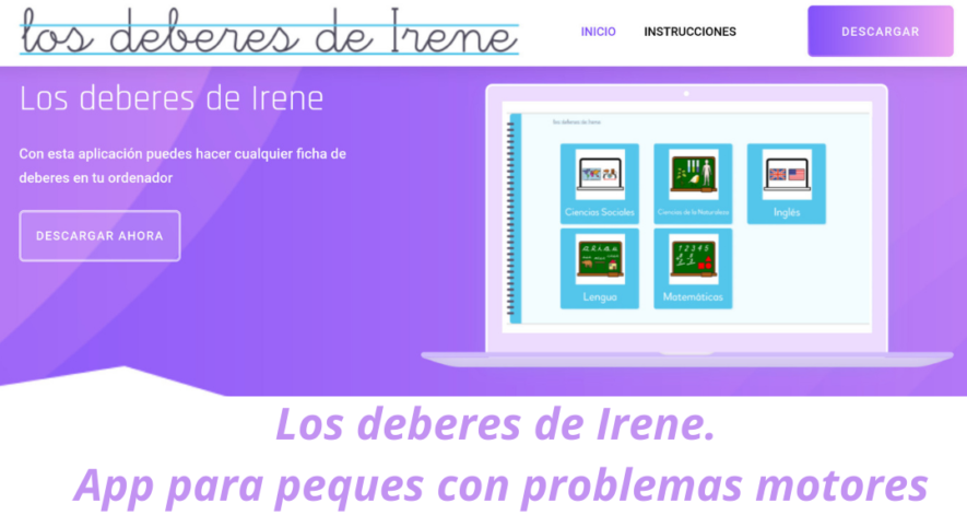 Los deberes de Irene. App para peques con problemas motores